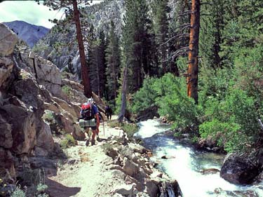 Hikers along the Big Pine Creek
