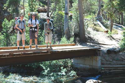 Bridge intersection of the John Muir Trail