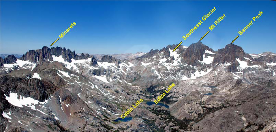 Aerial View of Ansel Adams Wilderness