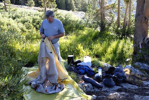 Setting up Camp in the Thousand Island Lake Area
