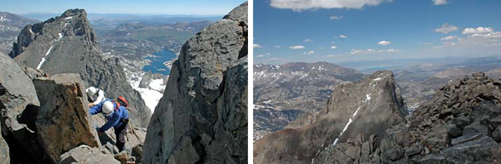 View of the Summit of Banner Peak below (center of image).