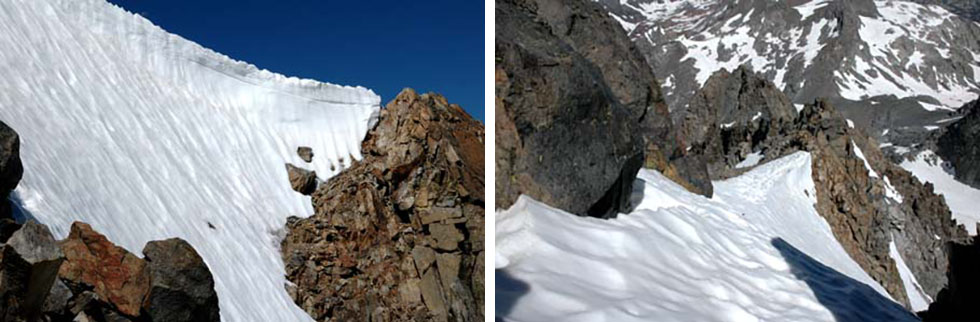 Looking Down on Snow Cornice