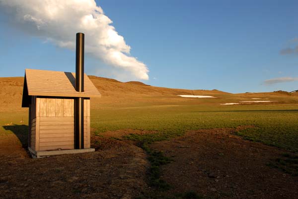 White Mountain last Public Restroom near Trailhead