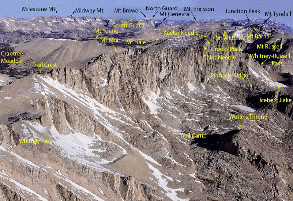 Aerial Photo Looking Northwest Mt Whitney