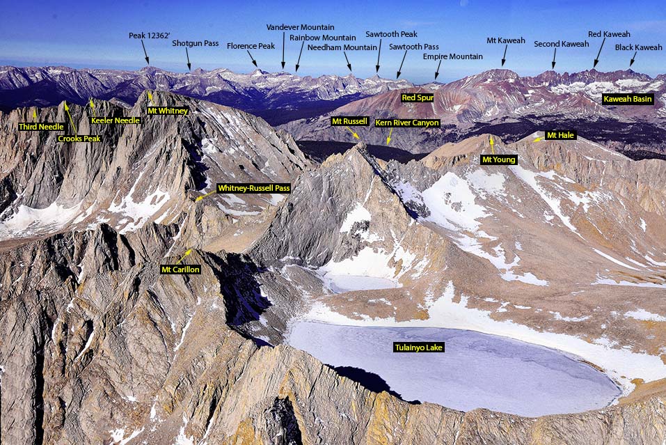 Mt Whitney Aerial Photo Looking Southwest