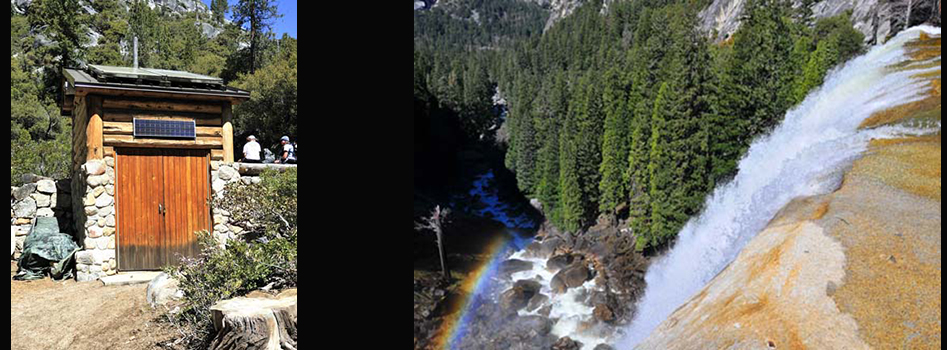 Solar Restroom on Left, Edge of Vernal Falls Right